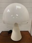 A large white mushroom lamp by iGuzzini Italy