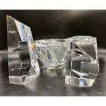 Three decorative glass sculptures by Orrefors Sweden