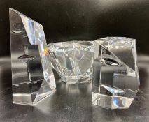 Three decorative glass sculptures by Orrefors Sweden