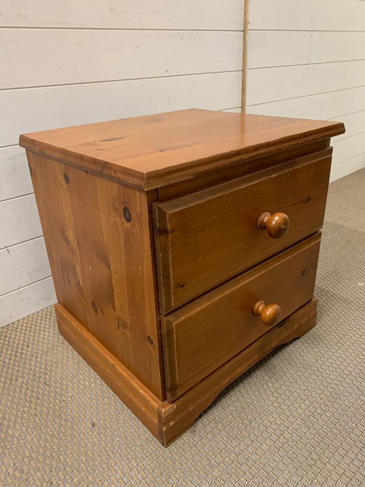 A pine two drawer bedside AF (H52cm W51cm D45cm) - Image 3 of 3