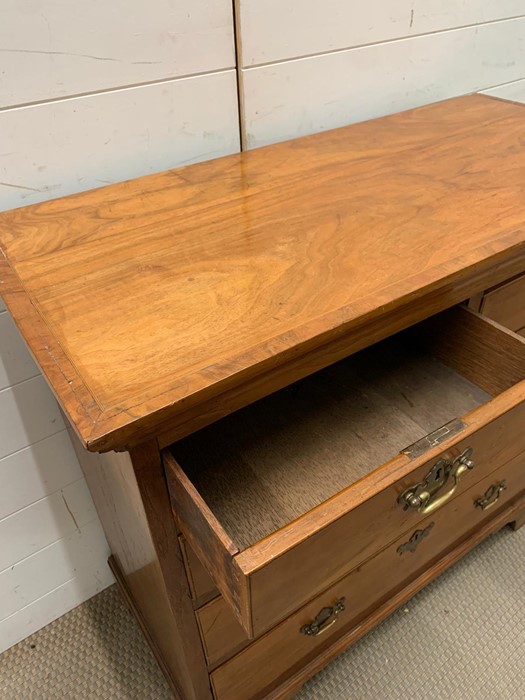 19th century walnut chest of drawers (H89cm W95cm D44cm) - Image 3 of 4