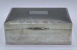 A hallmarked silver cigarette box, Birmingham 1973 by Harman Brothers