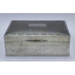 A hallmarked silver cigarette box, Birmingham 1973 by Harman Brothers