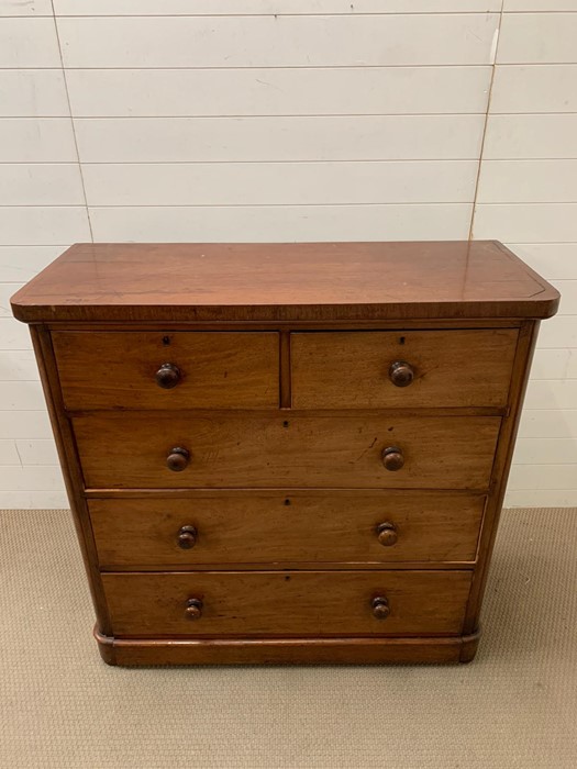 A mahogany two over three chest of drawers (H120cm W120cm D50cm) - Image 5 of 5