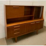 A Mid Century teak Jentique highboard, with drinks cabinet and cutlery drawer 1970's (H148cm