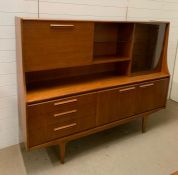 A Mid Century teak Jentique highboard, with drinks cabinet and cutlery drawer 1970's (H148cm
