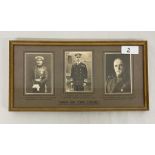 WWI framed picture of Kitchener, Jellicoe and French
