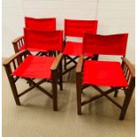 Four folding directors chairs