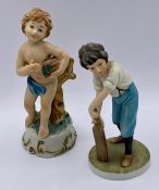 Two hand painted figures including one "Childhood Memories" by Royal Osborne