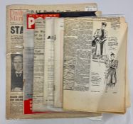 Three WWII newspapers: Observer June 11 1944, Daily Mirror April 6th 1940, News Chronicle April