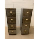 Two Strafor metal vintage filing cabinet (H133cm W40cm D64cm)