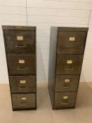 Two Strafor metal vintage filing cabinet (H133cm W40cm D64cm)