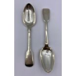 Two Georgian silver spoons hallmarked for 1831.(Total Weight 94g)