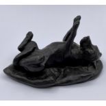 A bronze effect figure of a Labrador, signed A.N
