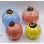 A selection of four antique Christmas glass baubles