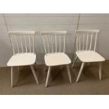 Three white kitchen chairs AF