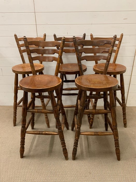 Five tall kitchen bar stools (H103cm seat H69cm)