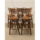 Five tall kitchen bar stools (H103cm seat H69cm)