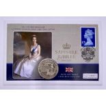 The United Kingdom Sapphire Jubilee Coin First Day Cover