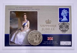 The United Kingdom Sapphire Jubilee Coin First Day Cover