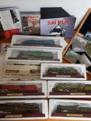 Seven boxed model locomotive trains 1:100 approx. ( A4 Class "Mallard", Duchess LMS, Pacific