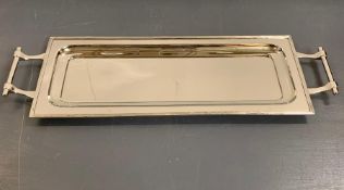 An India Jane white metal tray 64 x 21 cm