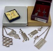 A small selection of silver jewellery