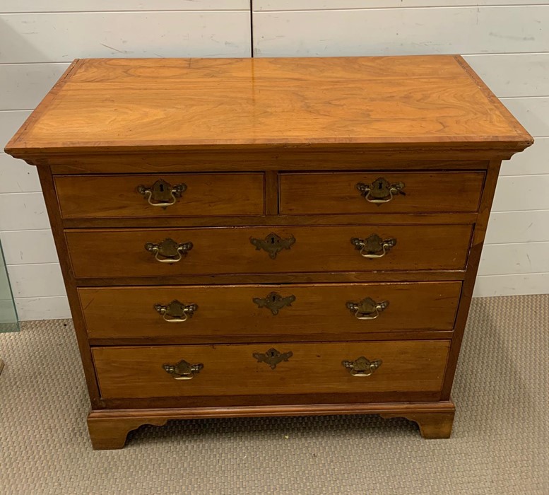 19th century walnut chest of drawers (H89cm W95cm D44cm) - Image 2 of 4