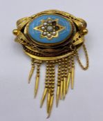 A Victorian gold metal brooch (Untested) Total Weight 16.4g