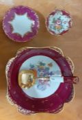 A group of hand painted French porcelain, ( 26 cm diam. bowl). (4)