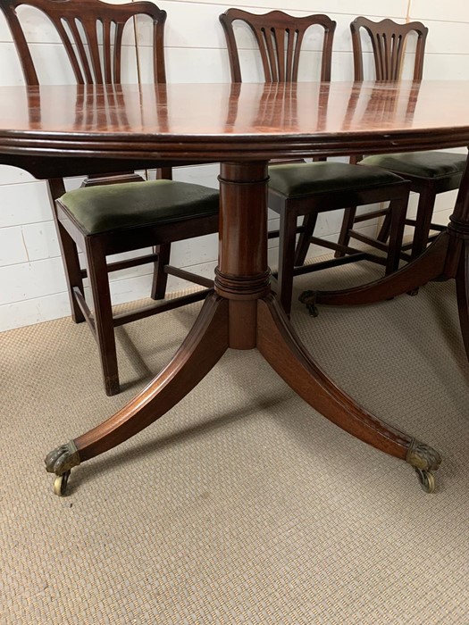 An impressive George III style triple pedestal dining table - Image 2 of 13