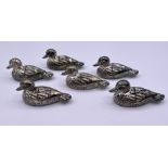 A set of six Silea name holders in the shape of ducks