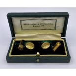 A Pair of Holland & Holland 18ct gold shotgun cartridge cuff links in original box.