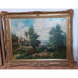 A 20th century Continental school, 'Landscape with shepherd and flock', signed 'C.Hermans' lower
