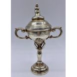 A Hallmarked silver lidded cup, 1941, (Total Weight 118g)