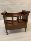 A mahogany Canterbury magazine rack