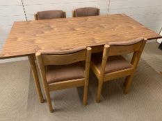 A Dinette table and four chairs (H73cm W152cm D77cm)