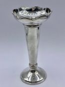 A Hallmarked silver posey vase, dated for Sheffield 1959 by James Dixon & Sons Ltd