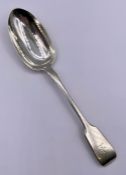 A single Victorian silver serving spoon, hallmarked 1845 for Chawner & Co (Total Weight 75g)