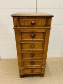 A Continental four drawer and one drop down marble interior pot cupboard.