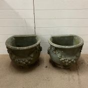 Two large garden planters (H40cm W47cm D38cm)