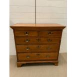 19th century walnut chest of drawers (H89cm W95cm D44cm)