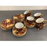Eight Sienna Cups and saucers by Ralph Lauren and eight Sienna bread/side plates also by Ralph