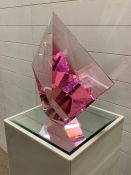 Jan-Joop Ruisch Optical Glass Pink Diamond sculpture on plinth (diamond H46cm W42cm plinth H100cm
