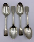 A set of four hallmarked Georgian silver spoons by Adey Bellamy Savory dated 1832(Total Weight