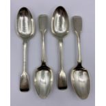 A set of four hallmarked Georgian silver spoons by Adey Bellamy Savory dated 1832(Total Weight