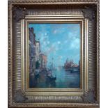 A 20th century Italian school, 'Venice canal with Santa Maria della Salute', signed: 'Pellegrini',