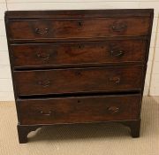 A chest of drawers on bracket feet with four long drawers (H81cm W76cm D42cm)