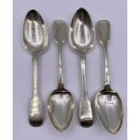 A set of four Georgian silver spoons by Adey Bellamy Savory dated London 1831(Total Weight 204g)