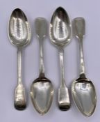 A set of four Georgian silver spoons by Adey Bellamy Savory dated London 1831(Total Weight 204g)